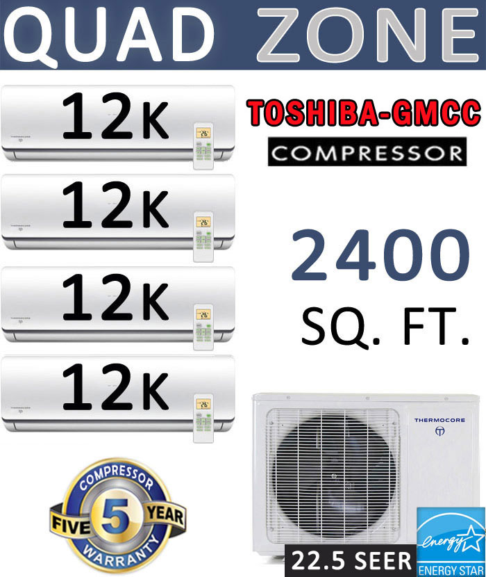 Dual Zone Senville Mini Split, 24000 BTU AC Air Conditioner w/ Heat  Pump