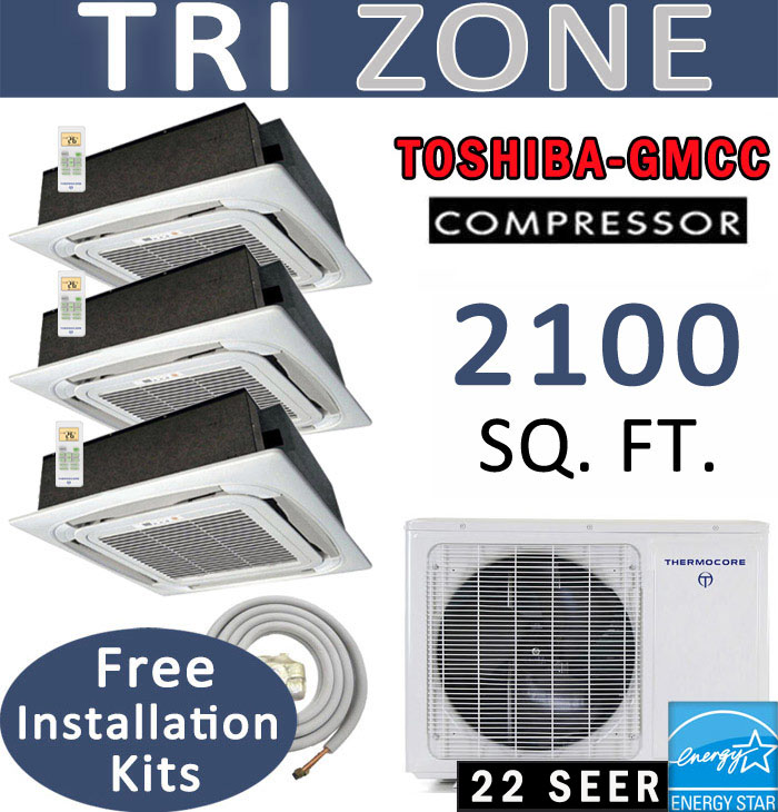 Dual Zone Thermocore Mini Split, 24000 BTU AC Air Conditioner w/ Heat Pump