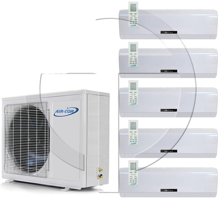 Tri Zone Mini Split, 36000 BTU AC Air Conditioner w/ Heat Pump