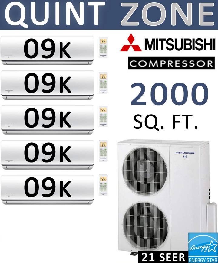 Dual Zone Senville Mini Split, 24000 BTU AC Air Conditioner w/ Heat Pump